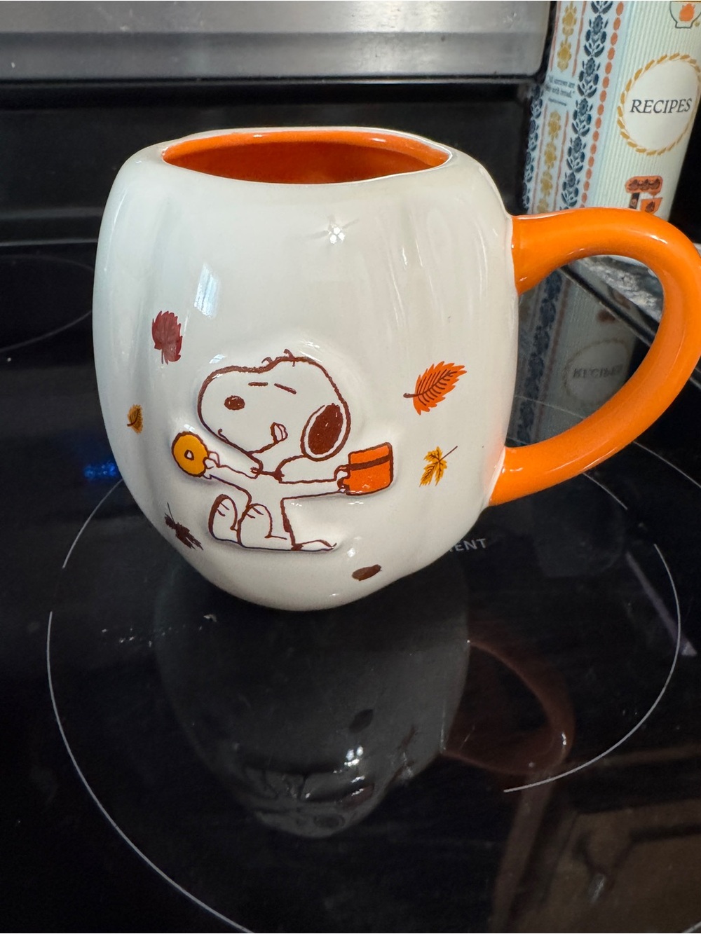 Snoopy Fall pumpkin spice Mug - Orange & White